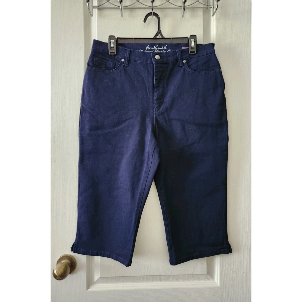 Gloria Vanderbilt Amanda Women's Crop Capri Jeans Slimming Stretch Blue Size 10‎